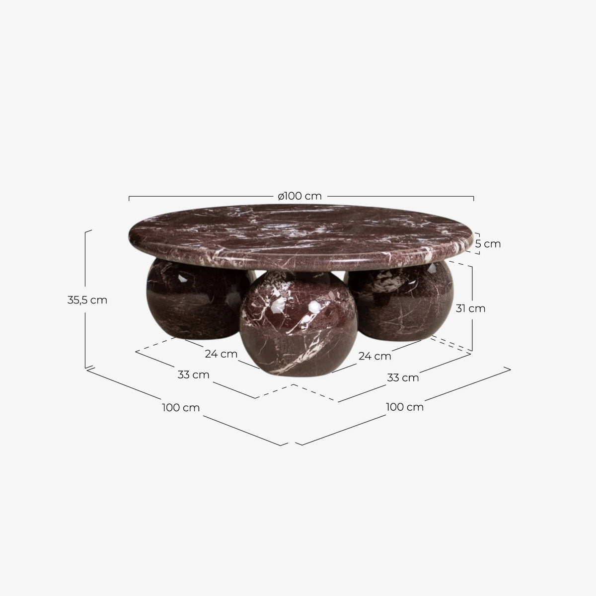 Table Basse Ronde NUZA Ø100 cm
